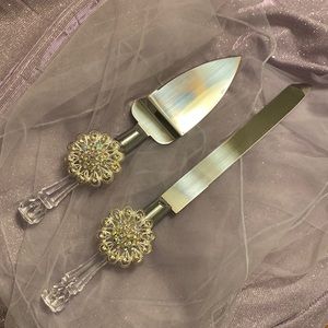 Cake knife and server set